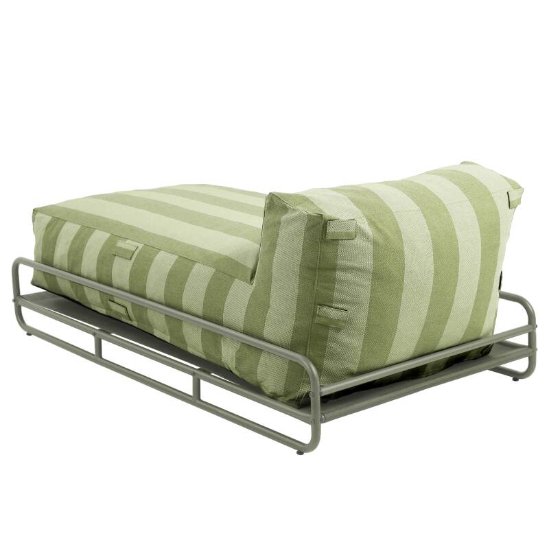 Méridienne modulable rayée pour salon de jardin avec structure (4/6)