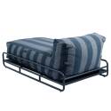 Méridienne modulable rayée pour salon de jardin avec structure