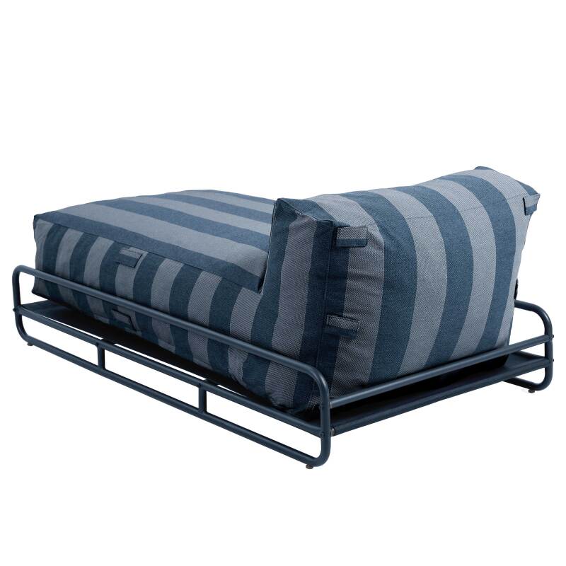 Méridienne modulable rayée pour salon de jardin avec structure (4/6)