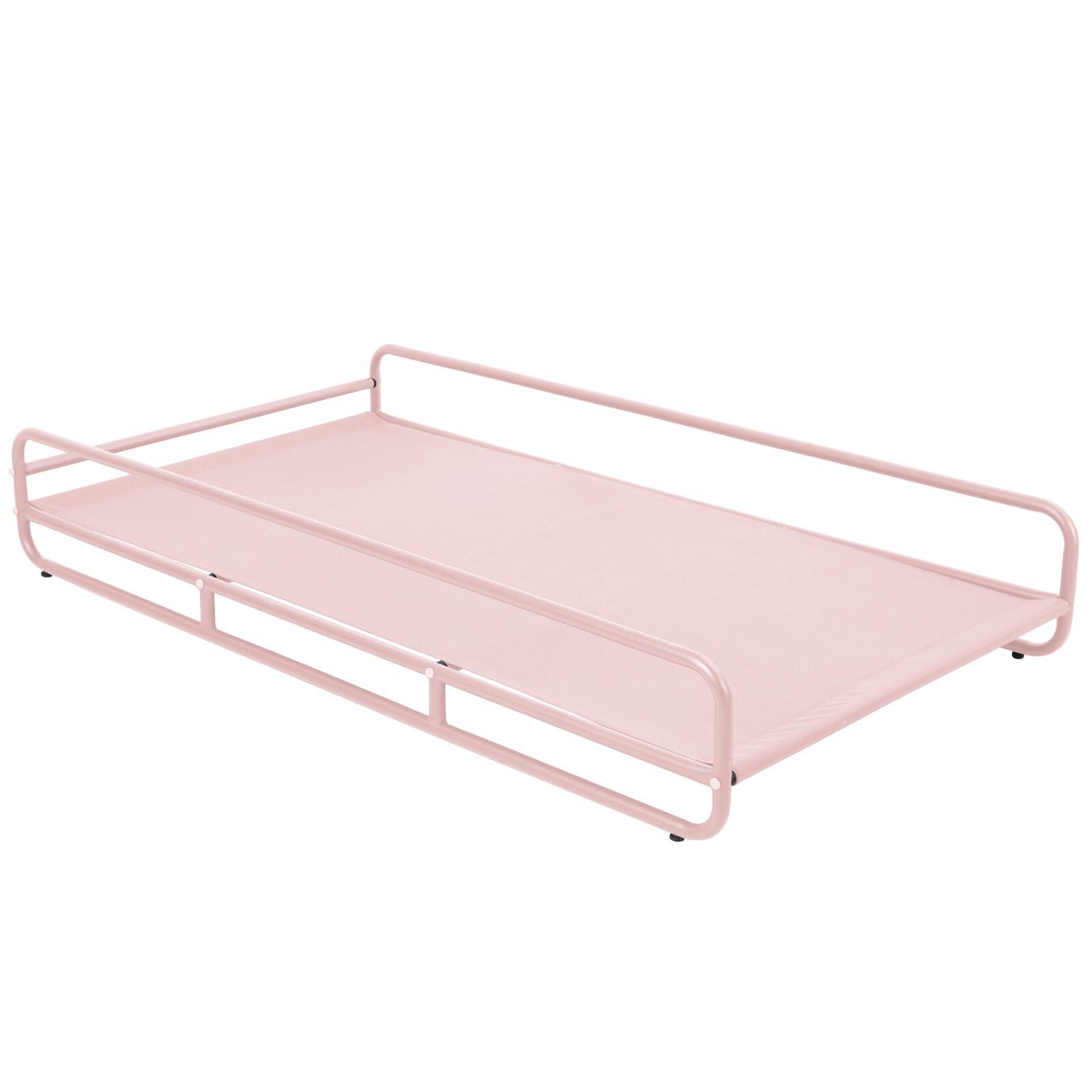 Méridienne modulable rayée pour salon de jardin avec structure