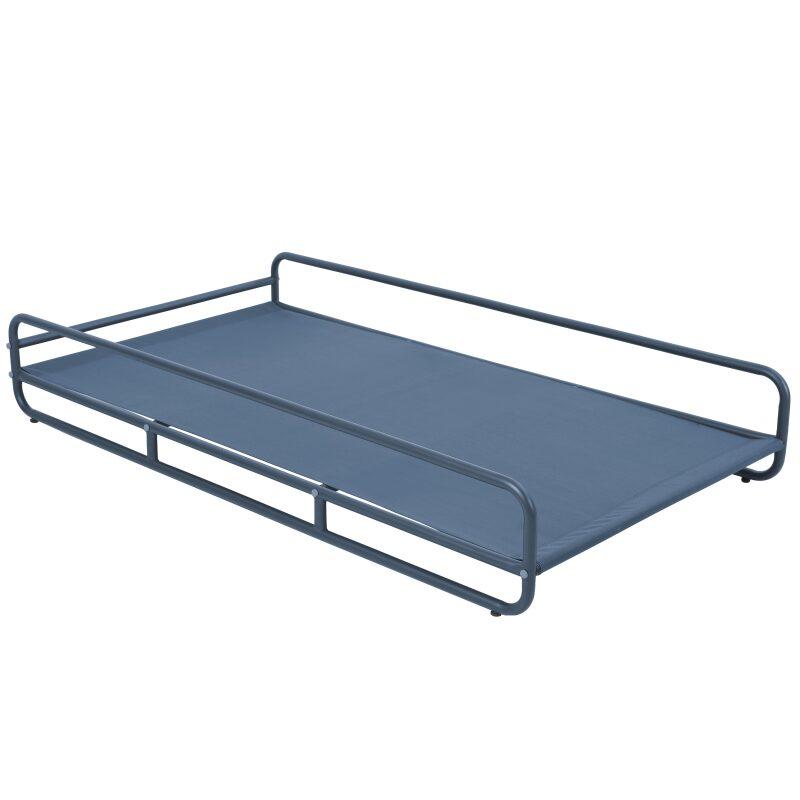 Méridienne modulable rayée pour salon de jardin avec structure (5/6)