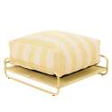 Pouf rayé pour salon de jardin modulable avec structure