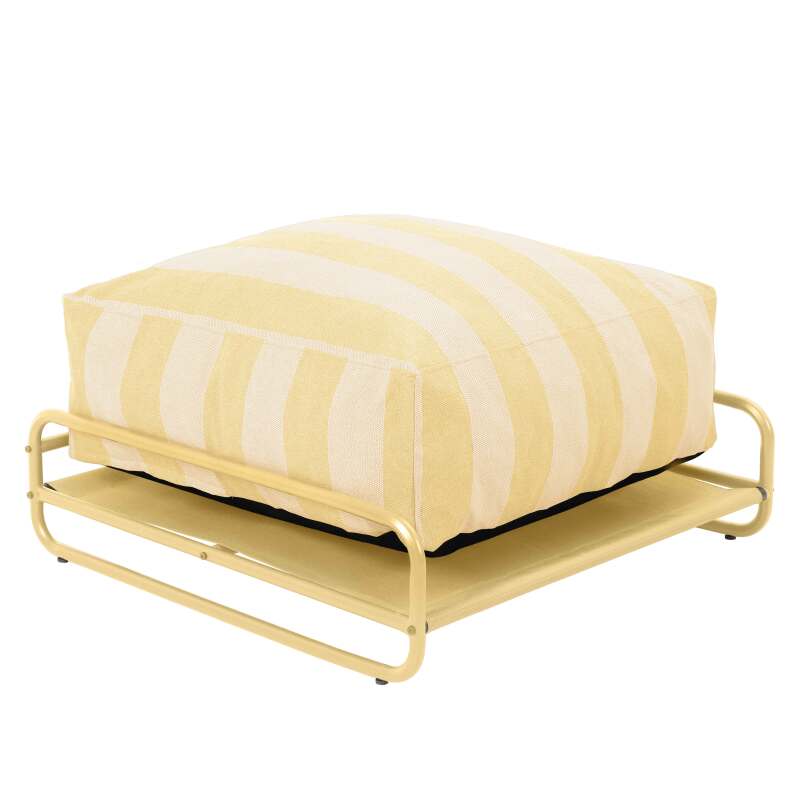 Pouf rayé pour salon de jardin modulable avec structure