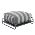 Pouf rayé pour salon de jardin modulable avec structure