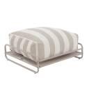 Pouf rayé pour salon de jardin modulable avec structure