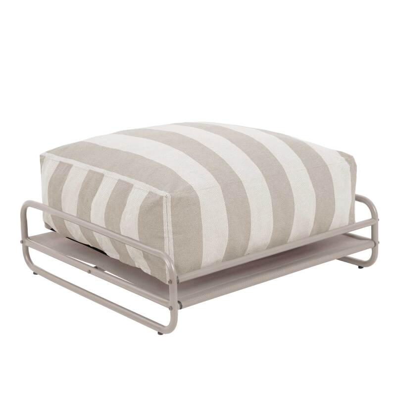 Pouf rayé pour salon de jardin modulable avec structure (4/6)