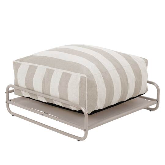 Pouf rayé pour salon de jardin modulable avec structure | Oviala