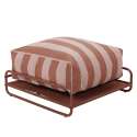 Pouf rayé pour salon de jardin modulable avec structure