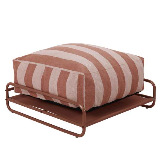 Pouf rayé pour salon de jardin modulable avec structure