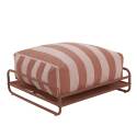 Pouf rayé pour salon de jardin modulable avec structure