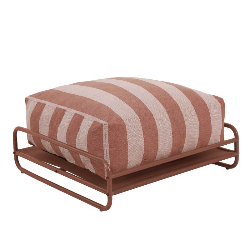 Pouf rayé pour salon de jardin modulable avec structure (4/6)