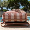 Pouf rayé pour salon de jardin modulable avec structure