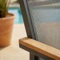 Chaise de jardin en aluminium et textilène avec accoudoirs