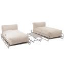Salon de jardin modulable 2 places avec structure, 2 méridiennes et table basse