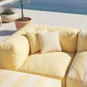 Salon de jardin modulable rayé 4 places avec 1 chauffeuse, 2 fauteuils d'angle et 1 pouf