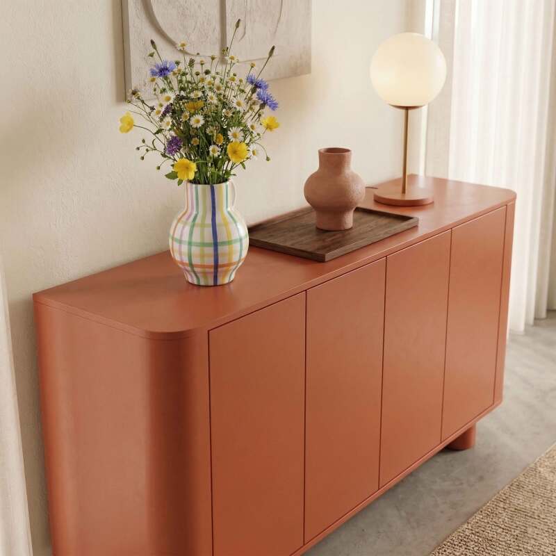 Buffet orange 4 portes 160 cm (2/8)