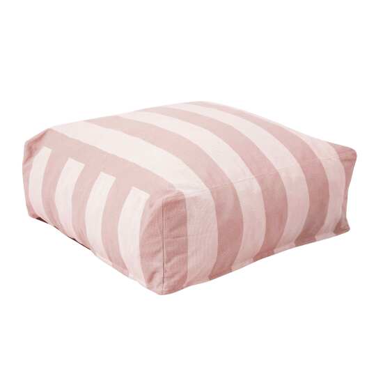 Pouf rayé pour salon de jardin modulable