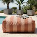 Pouf rayé pour salon de jardin modulable