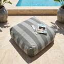 Pouf rayé pour salon de jardin modulable