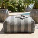 Pouf rayé pour salon de jardin modulable