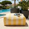 Pouf rayé pour salon de jardin modulable