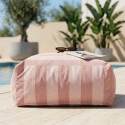 Pouf rayé pour salon de jardin modulable