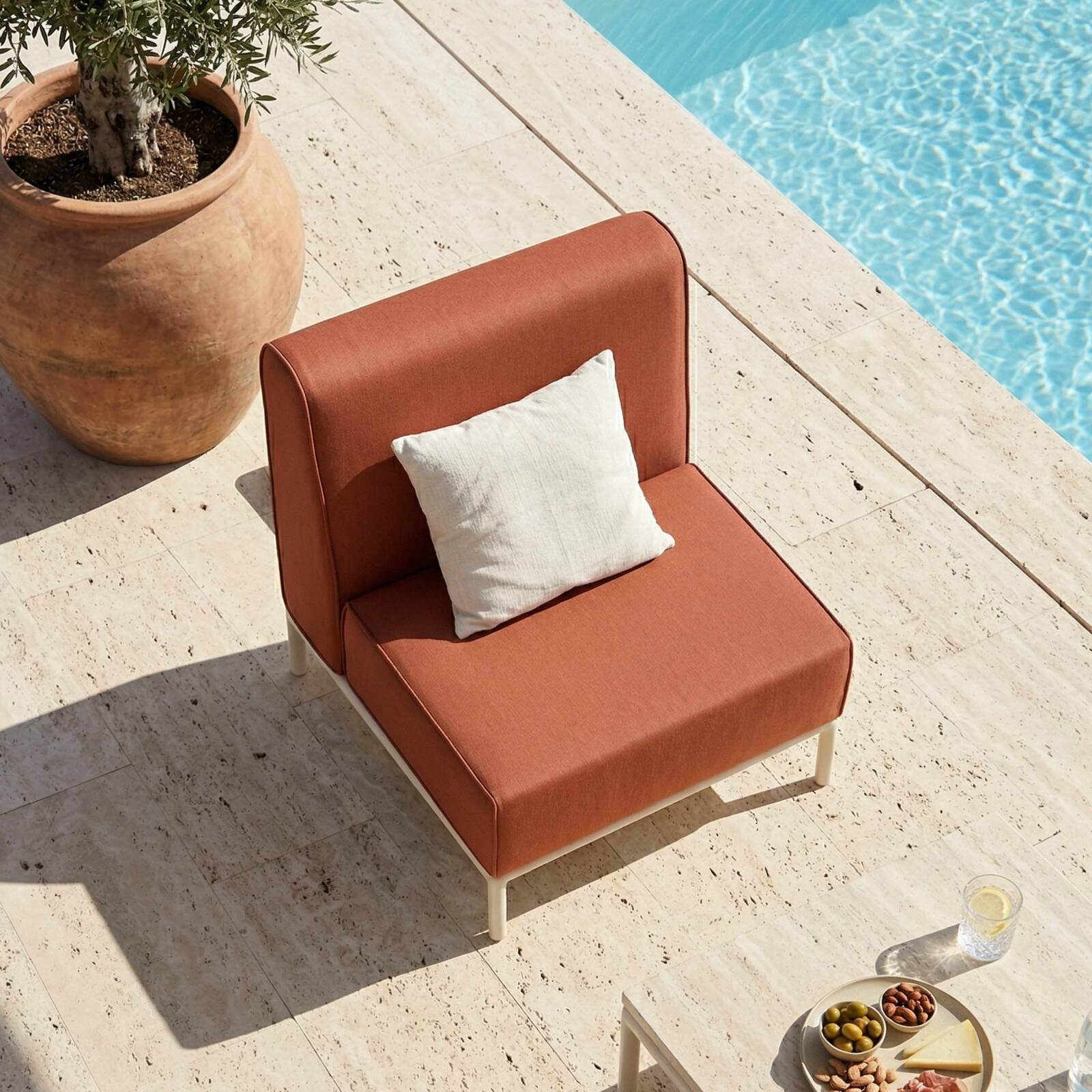 Chauffeuse pour salon de jardin modulable