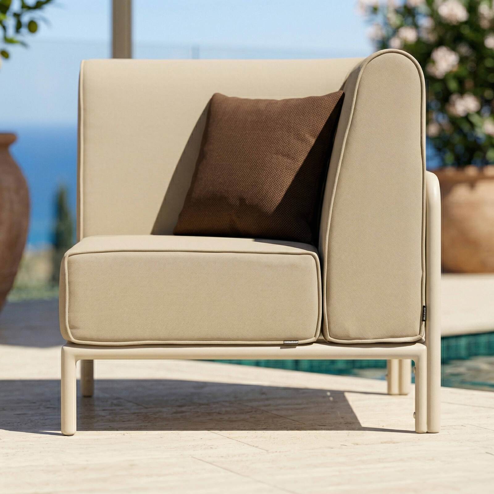Fauteuil d'angle pour salon de jardin modulable