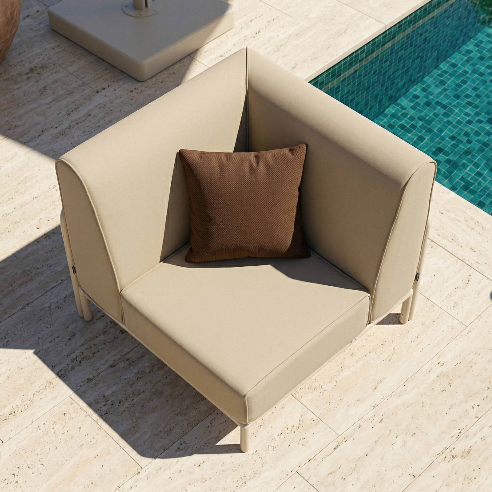 Fauteuil d'angle pour salon de jardin modulable