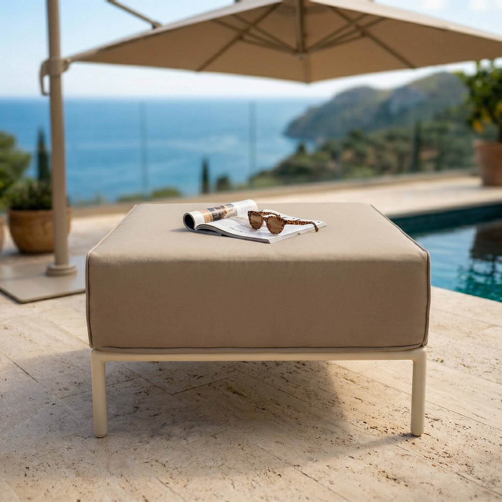 Pouf pour salon de jardin modulable