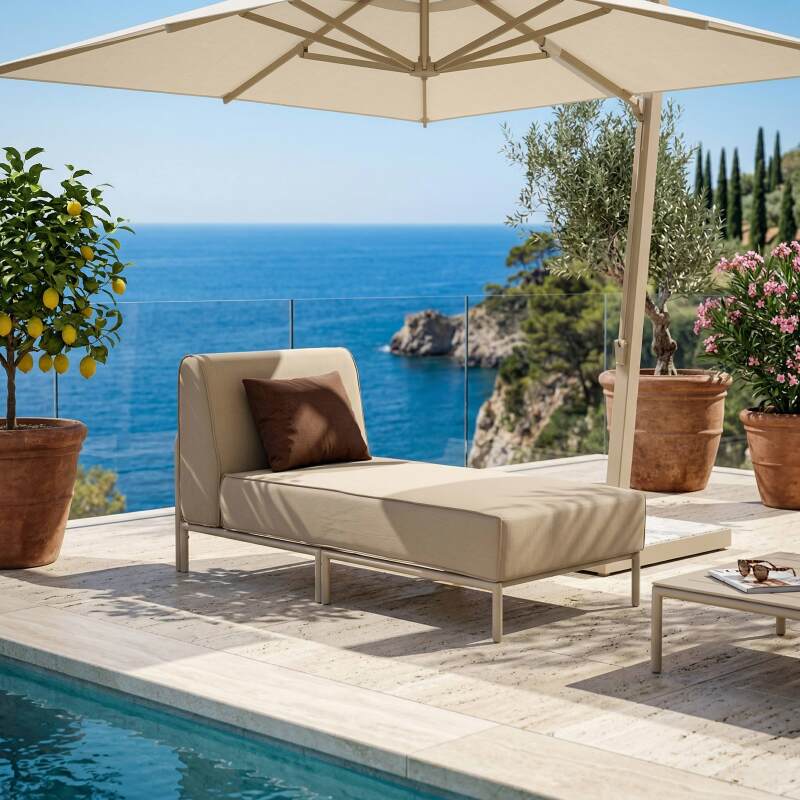 Méridienne pour salon de jardin modulable 