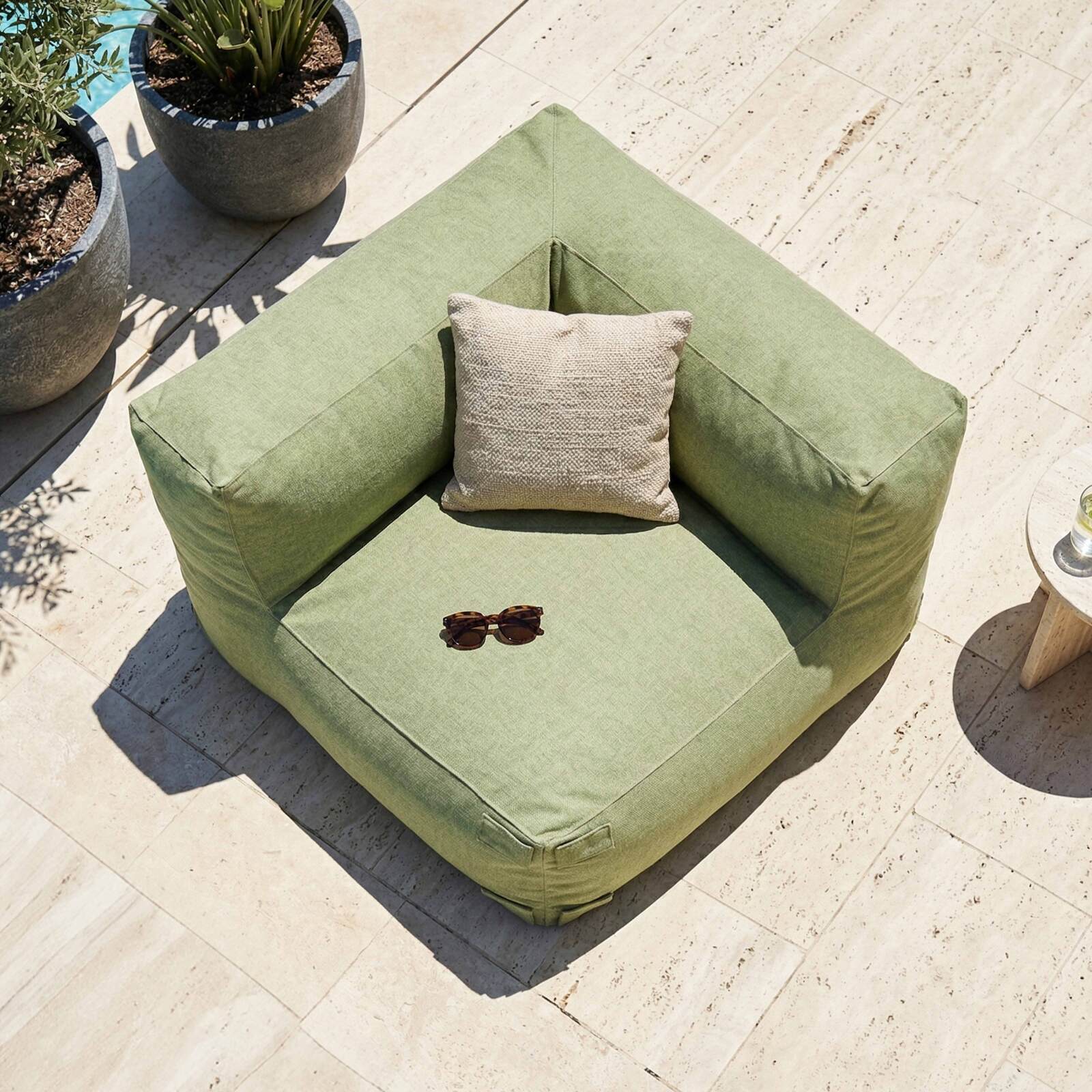Fauteuil d'angle pour salon de jardin modulable