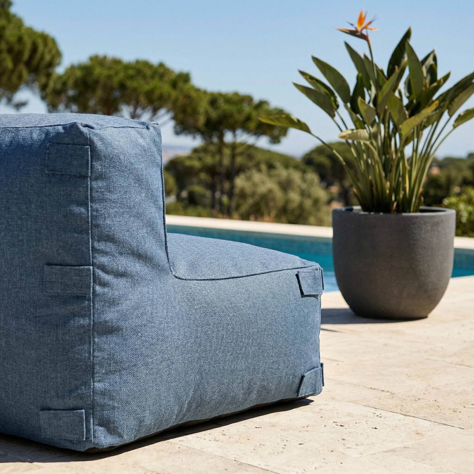 Fauteuil d'angle pour salon de jardin modulable