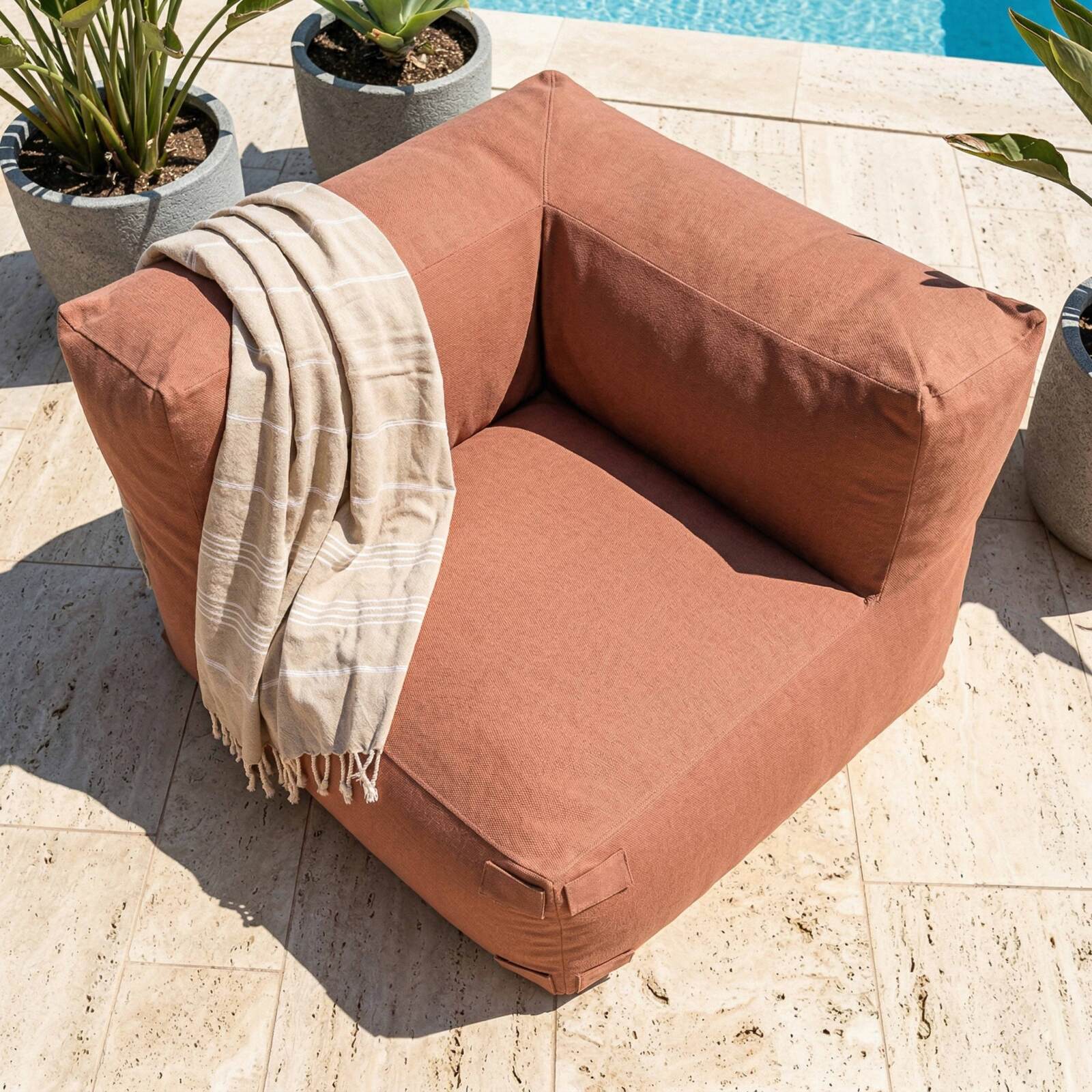 Fauteuil d'angle pour salon de jardin modulable