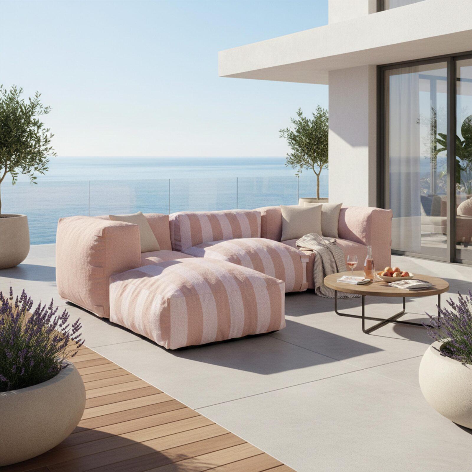 Fauteuil d'angle pour salon de jardin modulable
