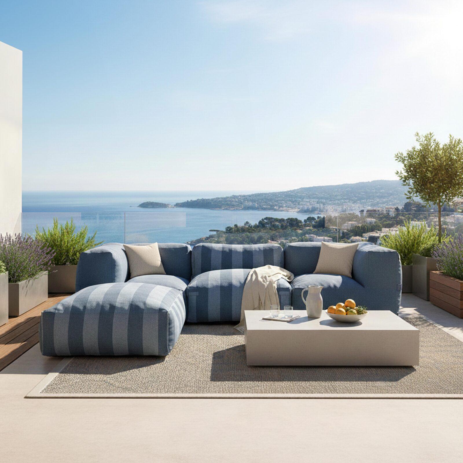 Fauteuil d'angle pour salon de jardin modulable