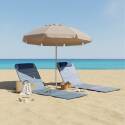 Lot de 2 matelas de plage pliants rayés inclinables 5 positions