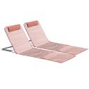 Lot de 2 matelas de plage pliants rayés inclinables 5 positions