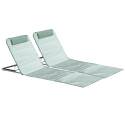 Lot de 2 matelas de plage pliants rayés inclinables 5 positions