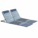 Lot de 2 matelas de plage pliants rayés inclinables 5 positions