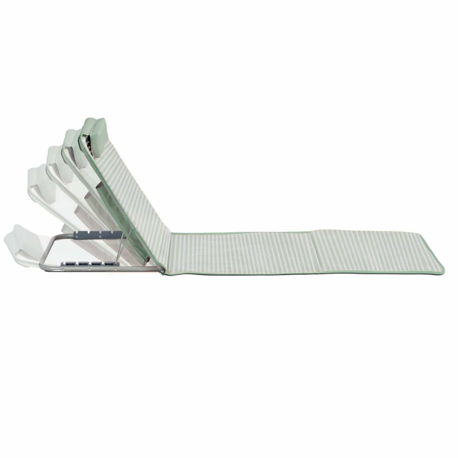 Lot de 2 matelas de plage pliants rayés inclinables 5 positions