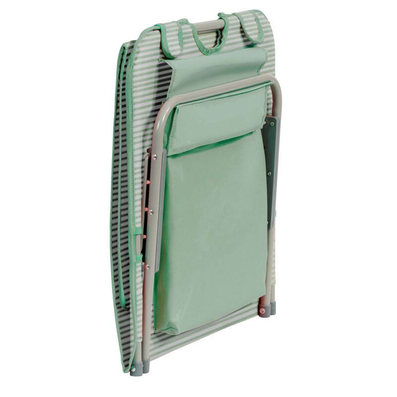 Lot de 2 matelas de plage pliants rayés inclinables 5 positions (4/7)