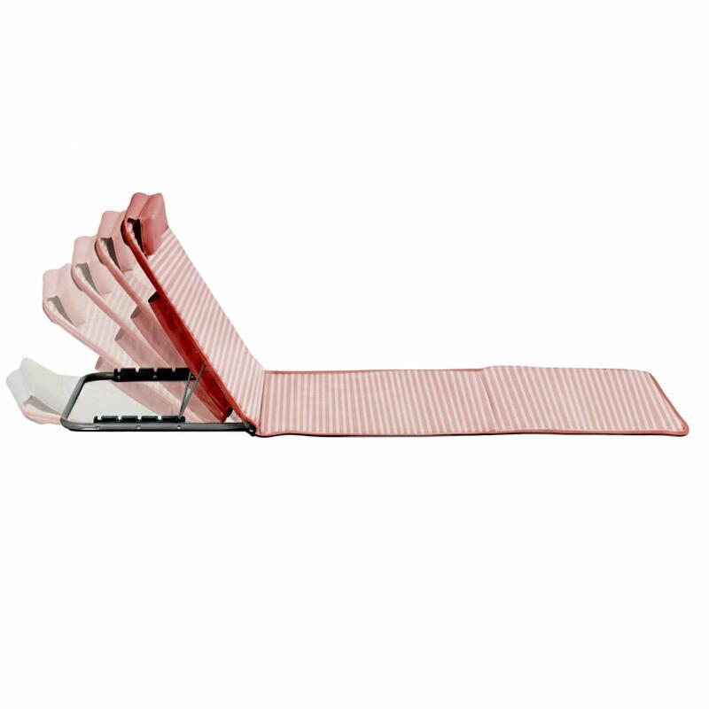 Lot de 2 matelas de plage pliants rayés inclinables 5 positions (2/6)