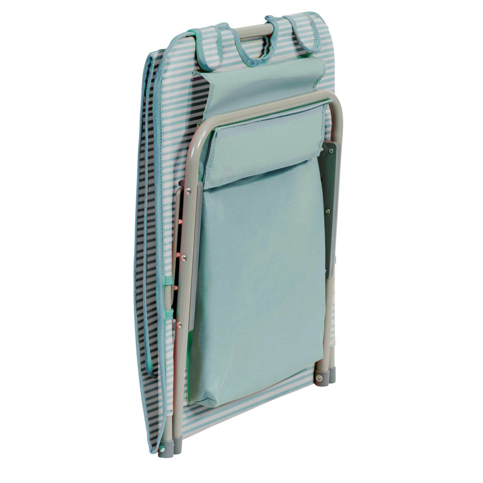 Lot de 2 matelas de plage pliants rayés inclinables 5 positions