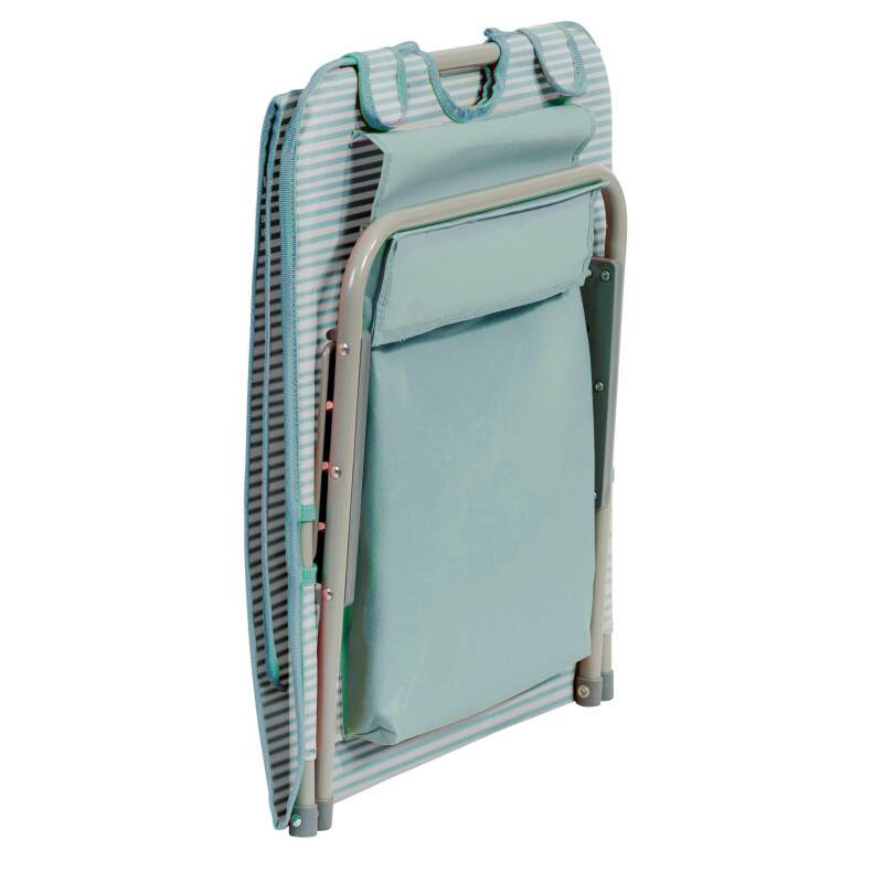 Lot de 2 matelas de plage pliants rayés inclinables 5 positions (5/7)