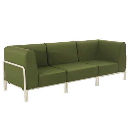 Salon de jardin modulable 3 places avec 1 chauffeuse et 2 fauteuils d'angle | Oviala