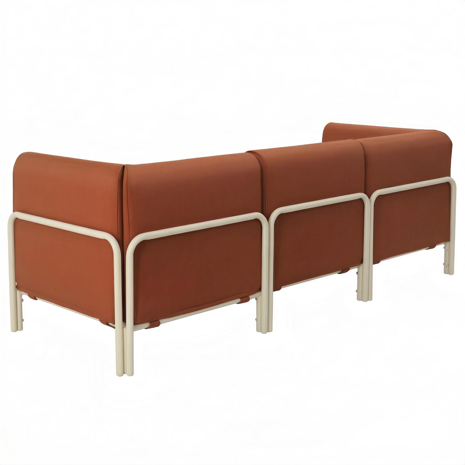 Salon de jardin modulable 3 places avec 1 chauffeuse et 2 fauteuils d'angle