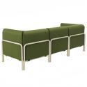 Salon de jardin modulable 3 places avec 1 chauffeuse et 2 fauteuils d'angle