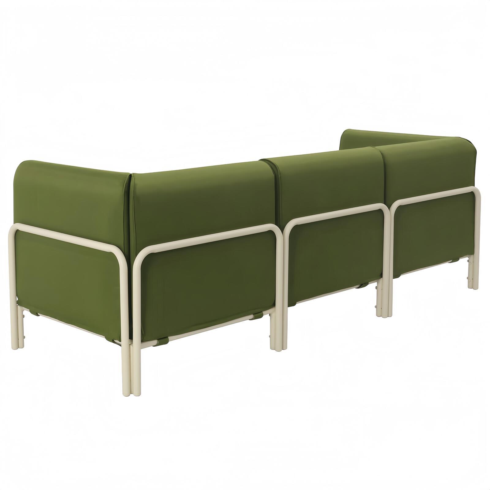 Salon de jardin modulable 3 places avec 1 chauffeuse et 2 fauteuils d'angle