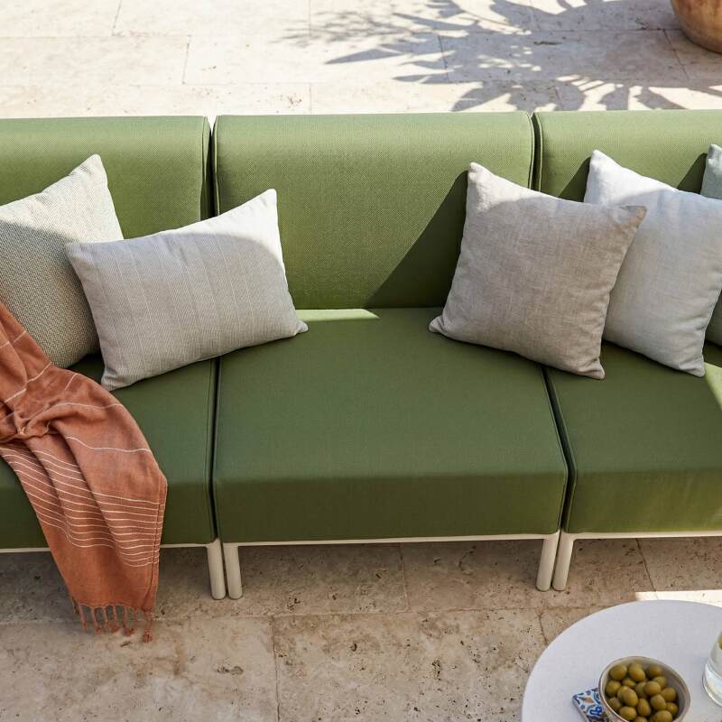 Salon de jardin modulable 3 places avec 1 chauffeuse et 2 fauteuils d'angle (2/7)